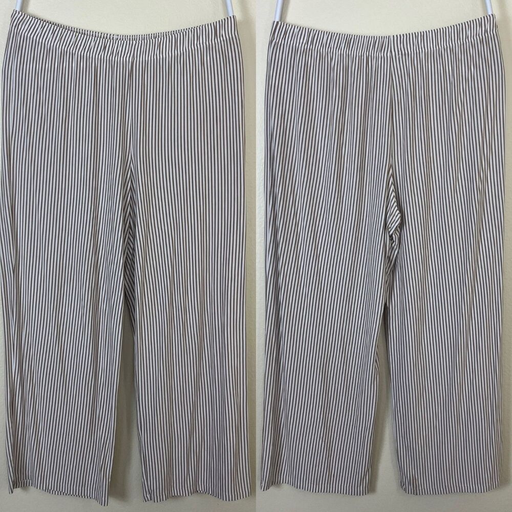 LAKE Pajamas Women Size L Striped Wide Leg DreamModal Pants Loungewear Casual